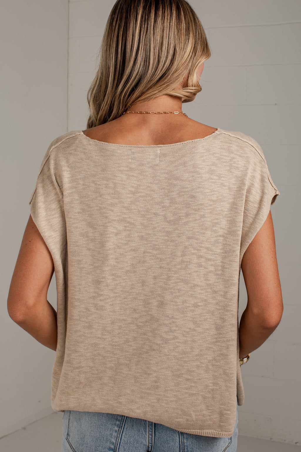Coffee & Class Beige Knit Top