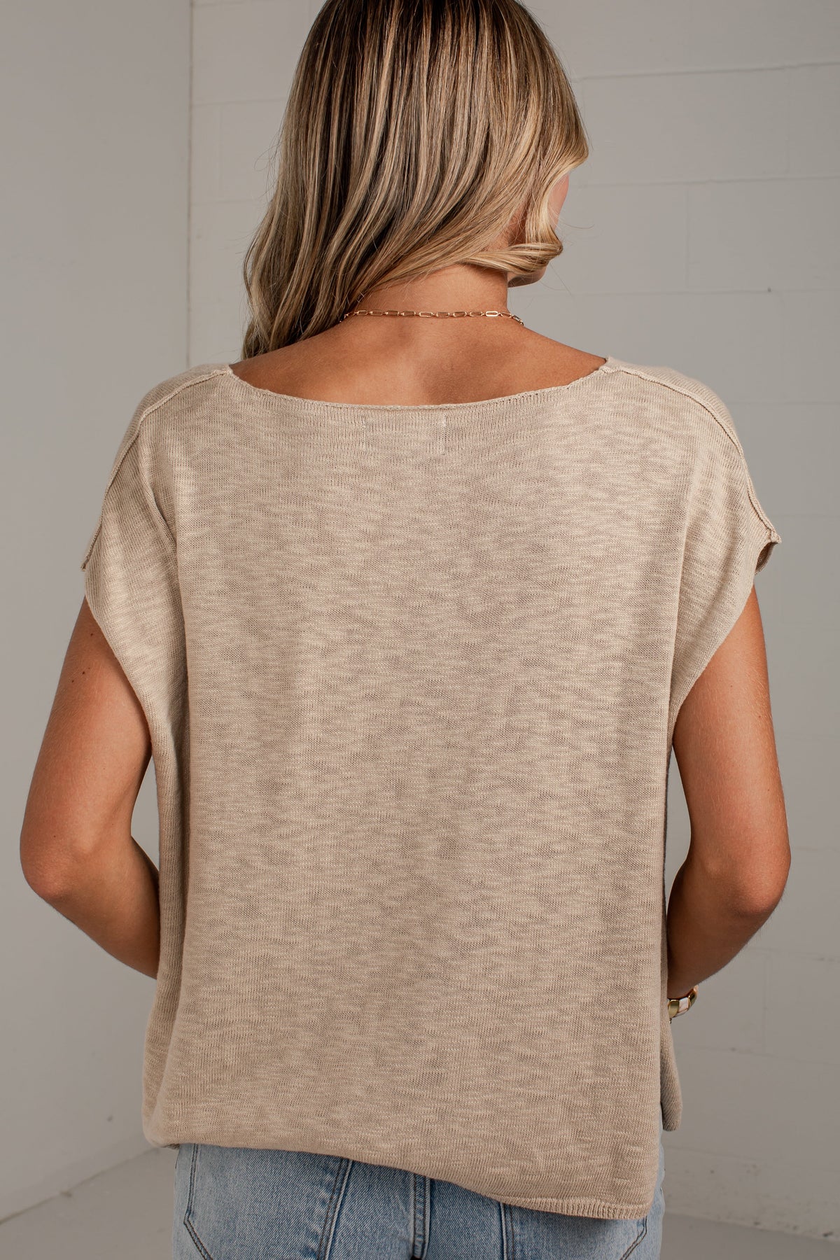 Coffee & Class Beige Knit Top