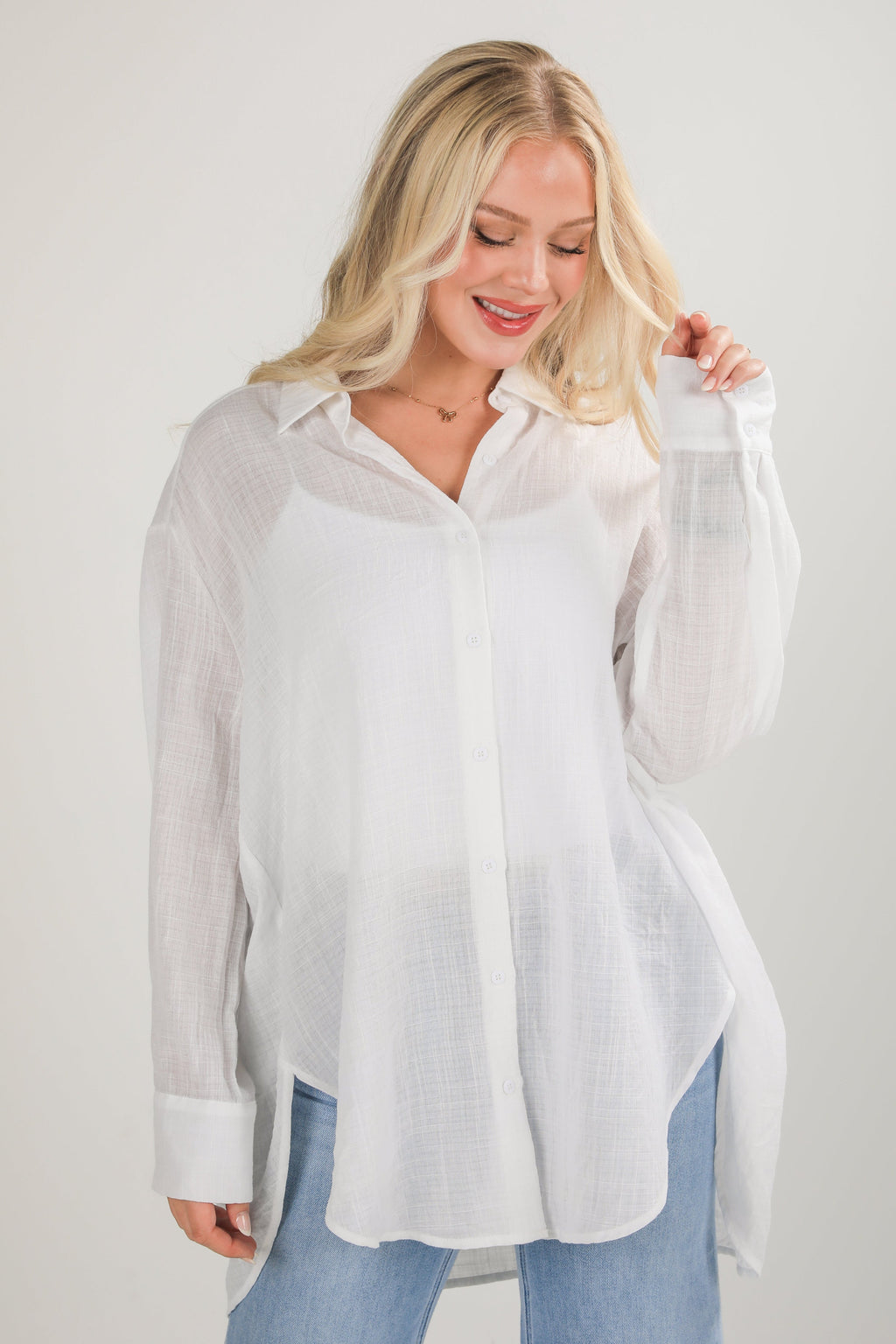 Allison Oversized Button-Up Blouse
