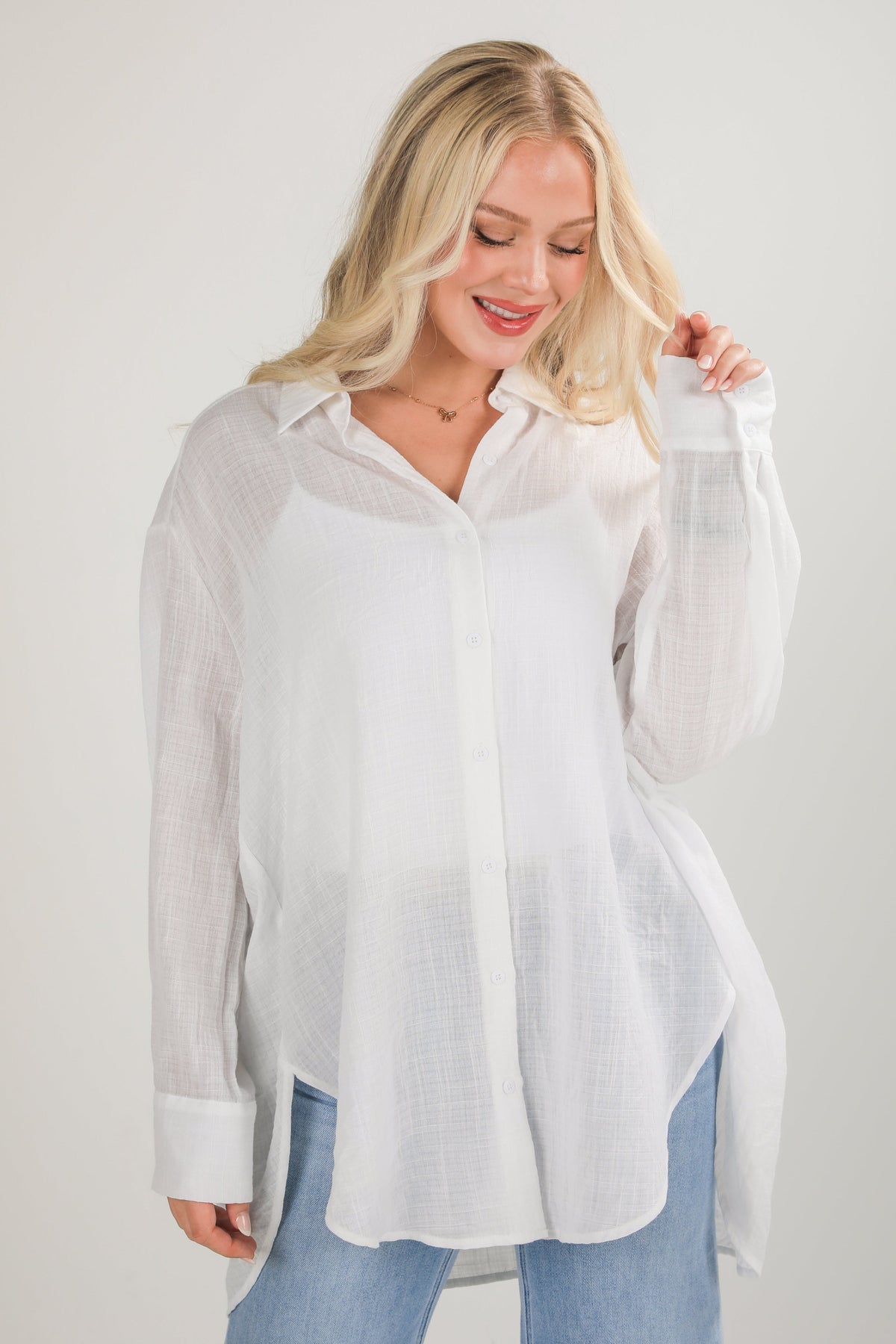 Allison Oversized Button-Up Blouse