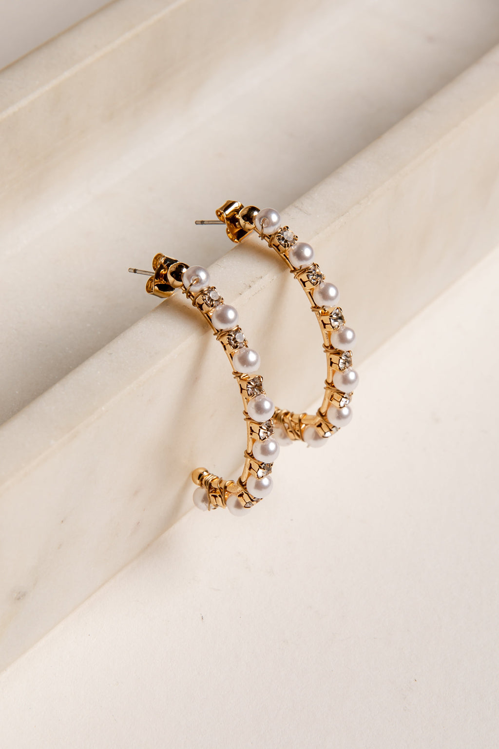 Delaney Gold Pearl Drop Earrings