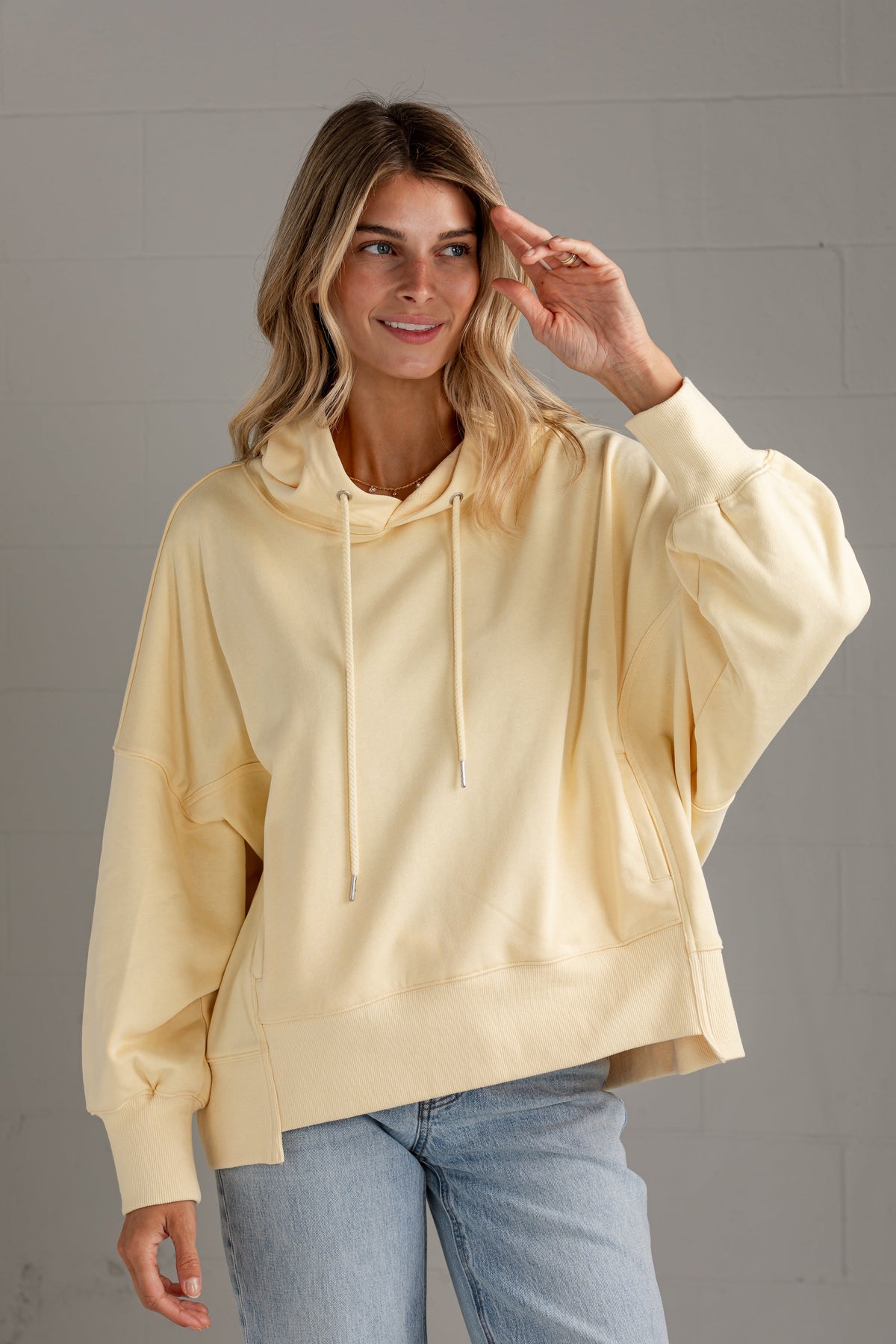 Butter Days Yellow Oversized Hoodie