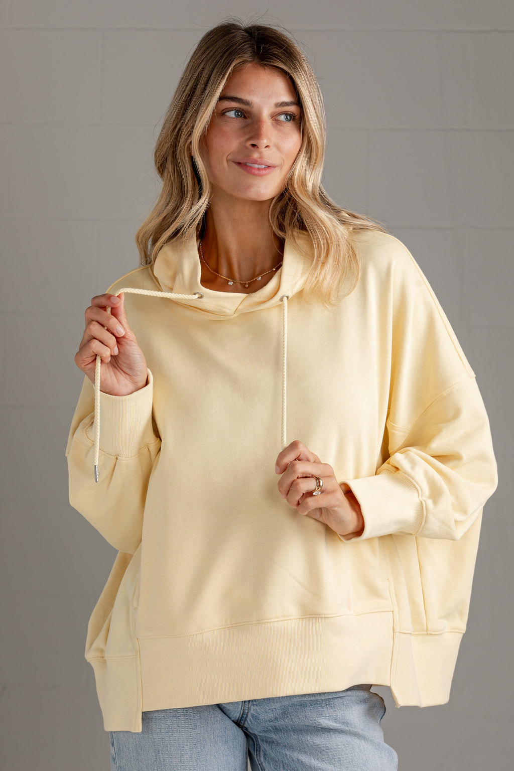 Butter Days Yellow Oversized Hoodie