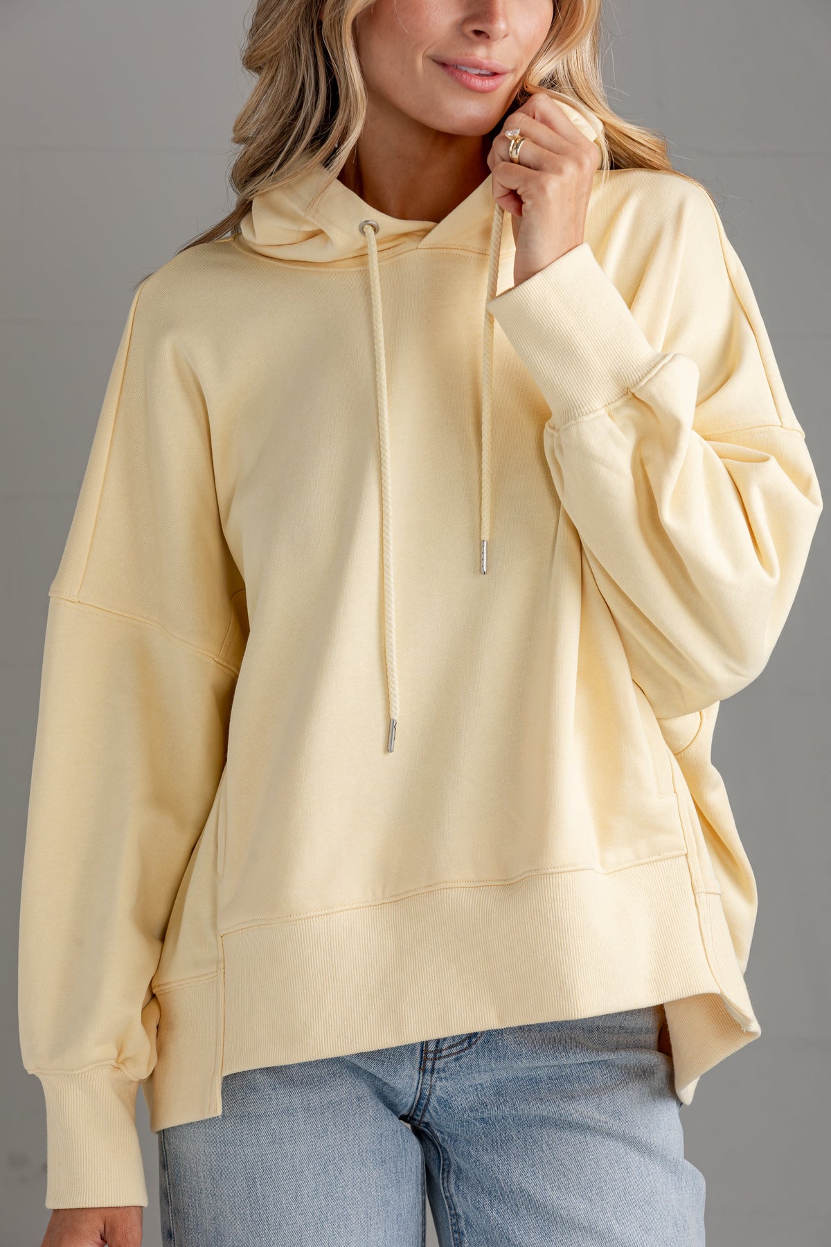 Butter Days Yellow Oversized Hoodie