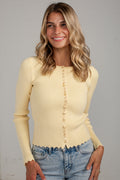 Cast Your Cares Yellow Knit Cardigan
