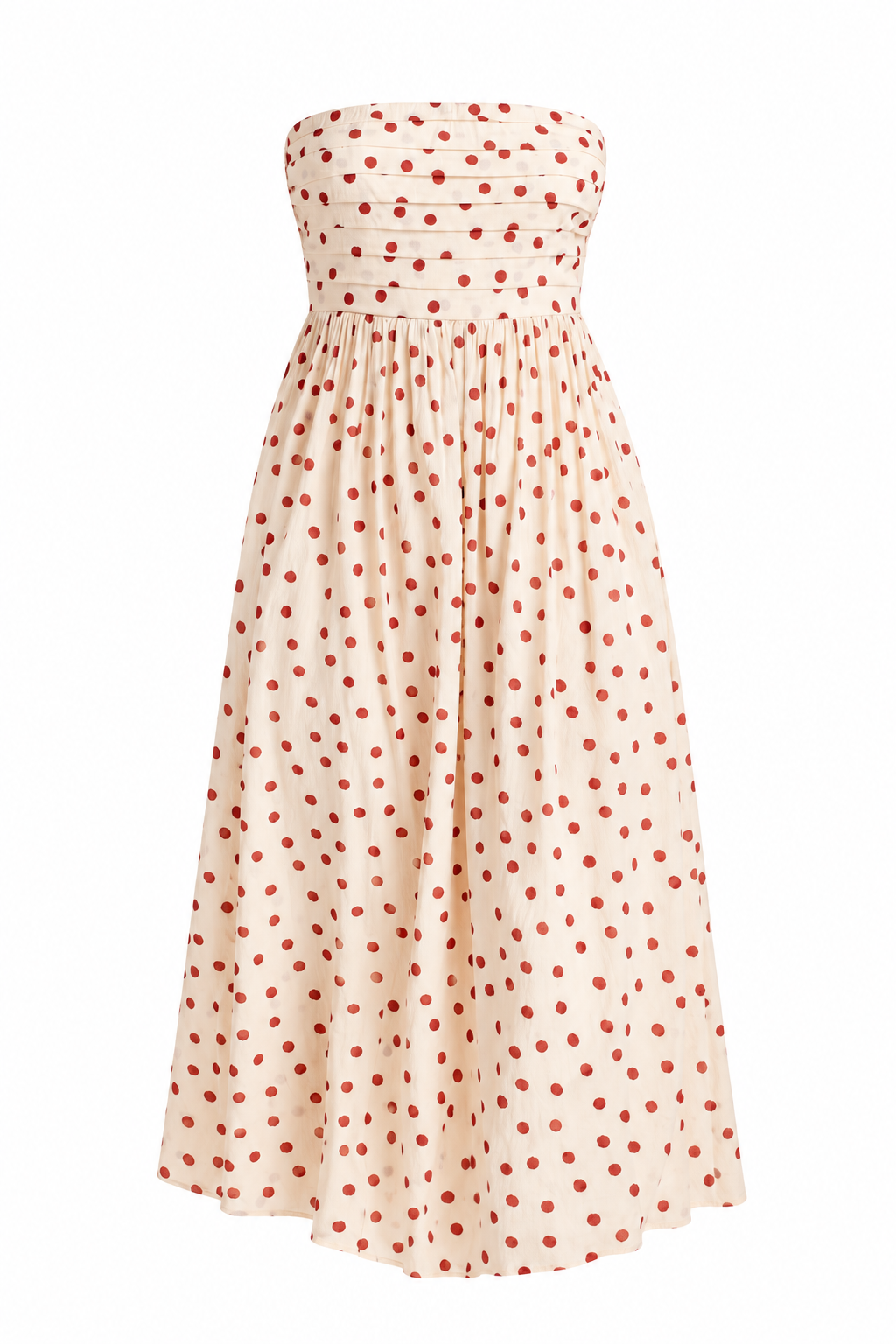 Dinner Plans Cream Polka Dot Midi Dress